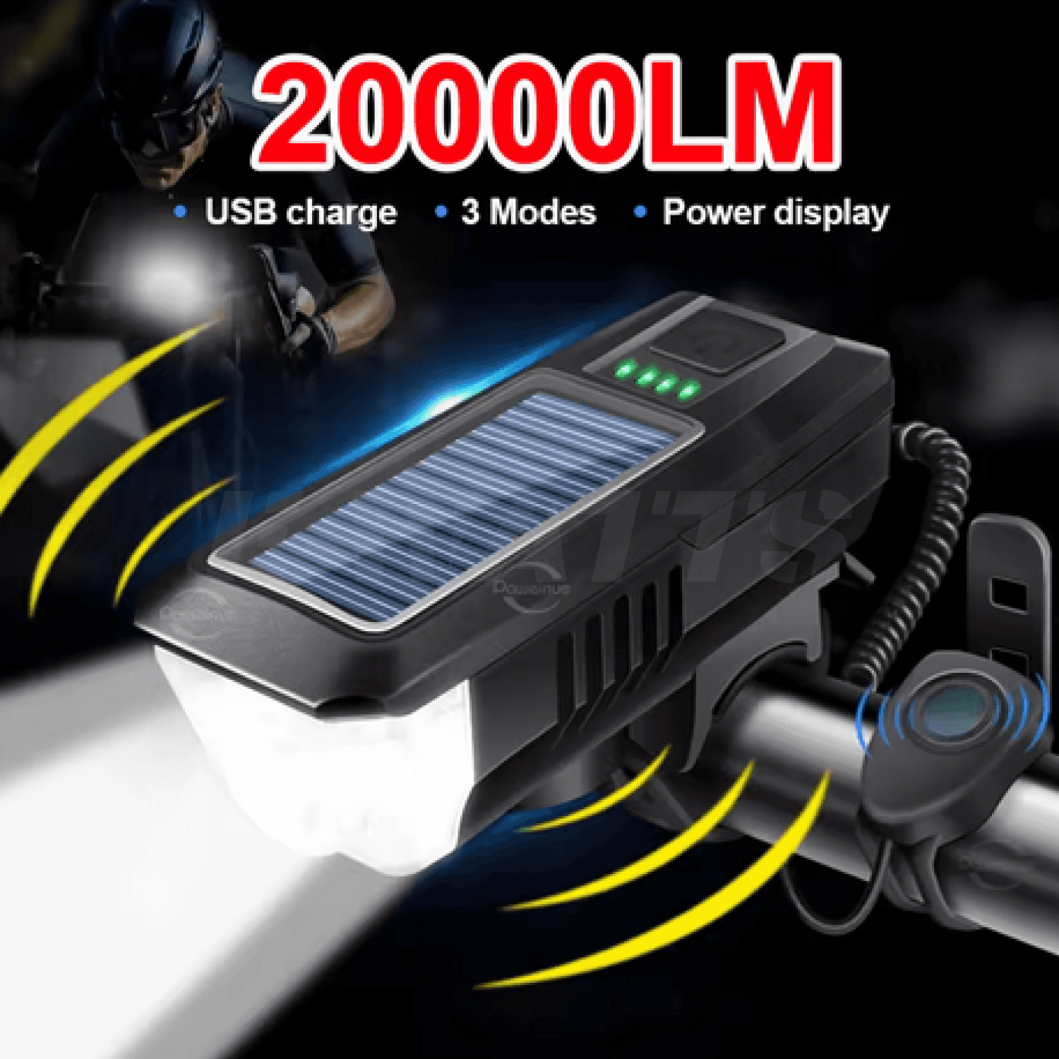 Phare avant LED 350 Lumens avec klaxon 120 dB