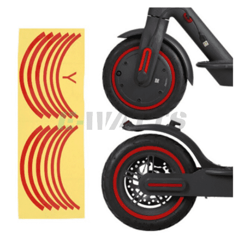 Stickers réfléchissants roues rouge Xiaomi m365, Pro, Pro 2