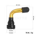 Valve Tubeless 90 degrés PVR40 dimensions