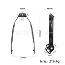 Renfort garde boue arrière d'origine Xiaomi Scooter 6 dimensions