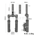 Fourche avant d'origine Xiaomi Scooter 6 dimensions