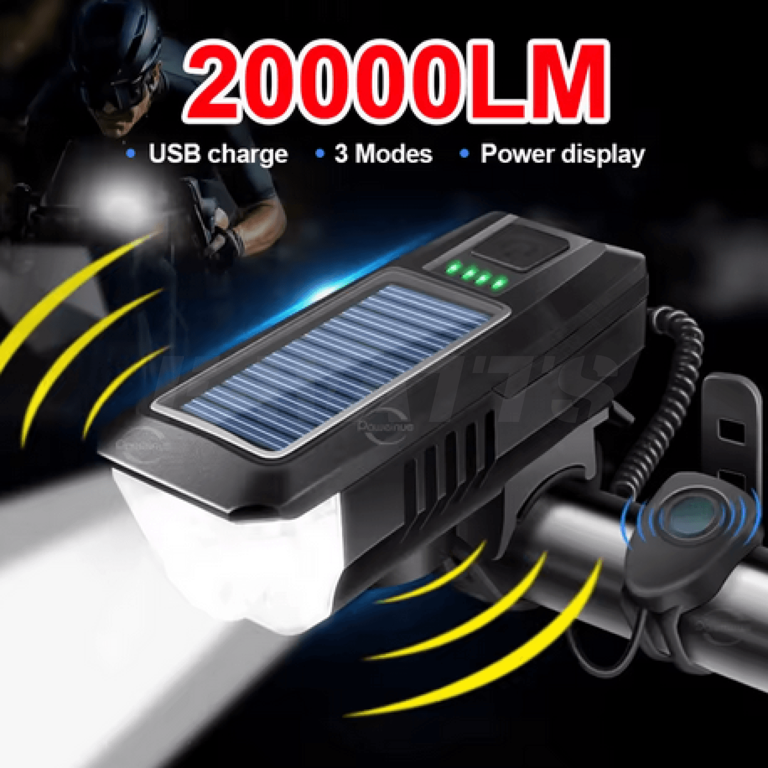 Phare avant LED 350 Lumens avec klaxon 120 dB